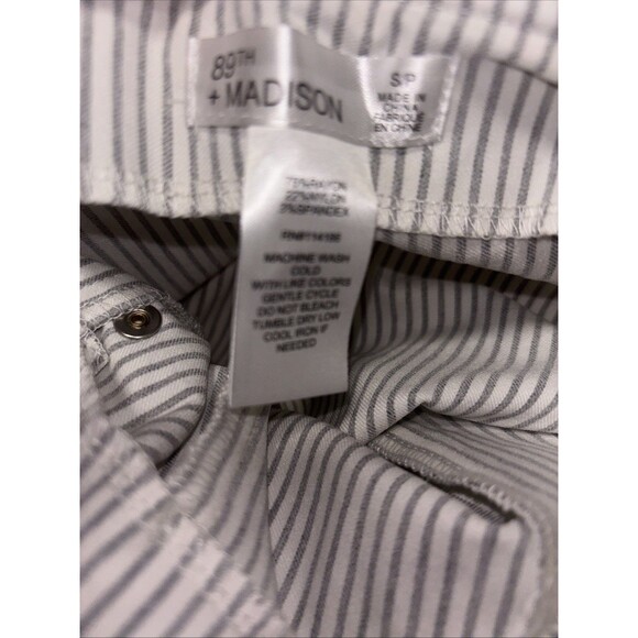 89th + Madison Womens Grey Mini Stripe Small Ankle Length Comfort Waist - Picture 6 of 6